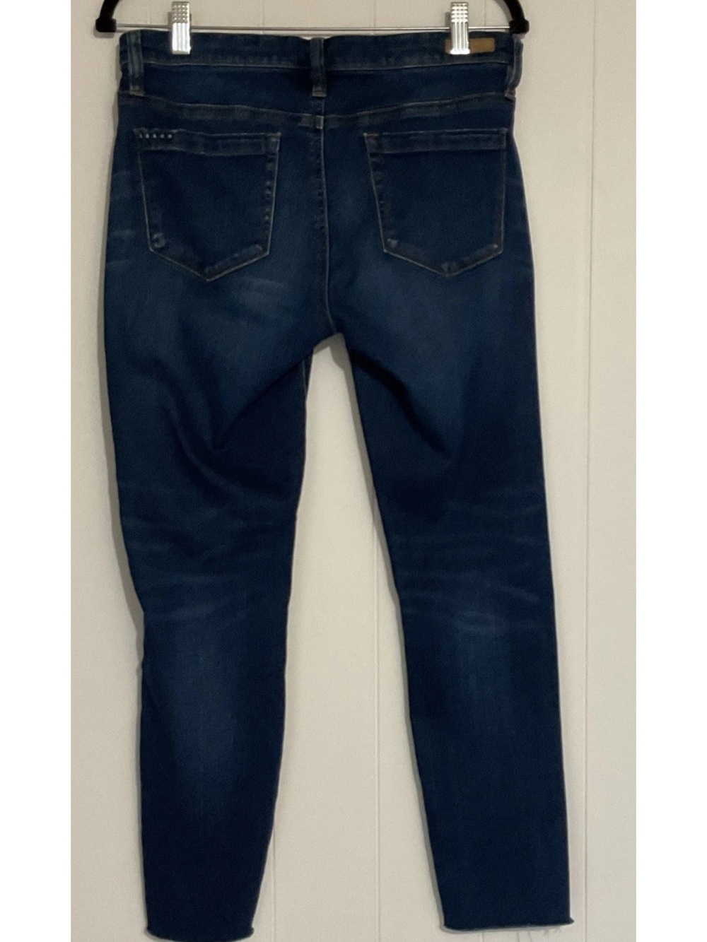 Blank NYC Dark Blue Denim Jeans with Leather Patch - Picture 4 of 9